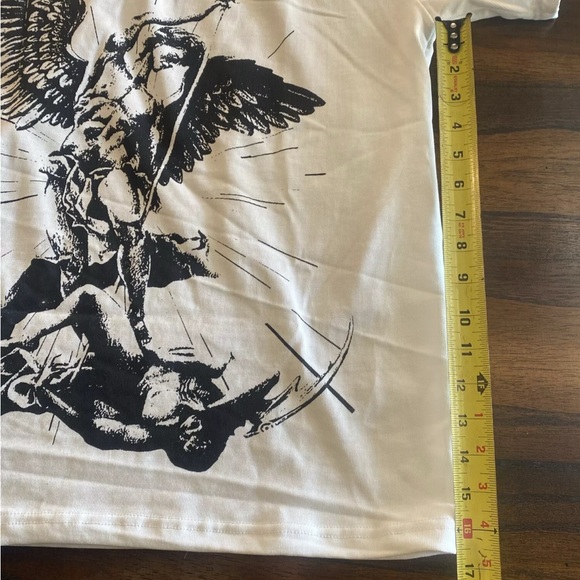 SOLD Saint Divino Saint Michael the Archangel Angel Warrior T-Shirt L - Picture 4 of 6